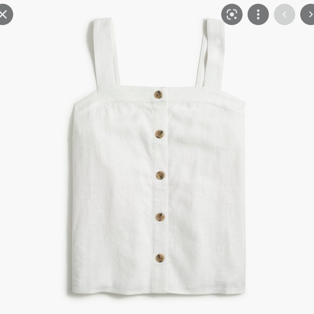 J. Crew Factory Button-Front Linen-Blend Tank